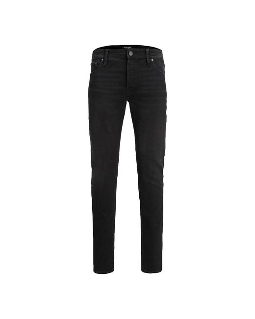 Jack & Jones Black Liam Original Skinny Fit Comfortable Denim Jeans Cotton for men