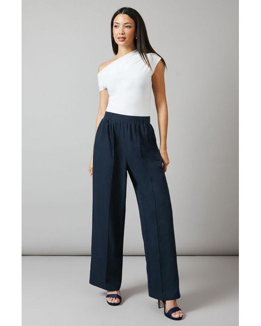 PRINCIPLES Blue Pull On Relaxed Elastic Waist Trouser