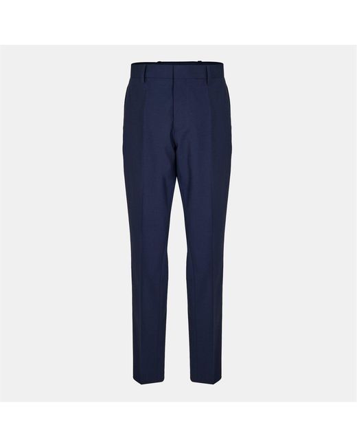 Boss Blue Genius Solid Patterned Straight Chinos for men