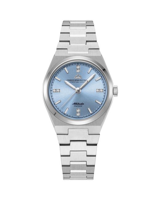 Christophe Duchamp Blue Ice Sunray Dial With Bracelet And Case