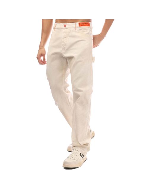 Heron Preston Broek 8000 Hammer In Grijs Wit in het Natural voor heren