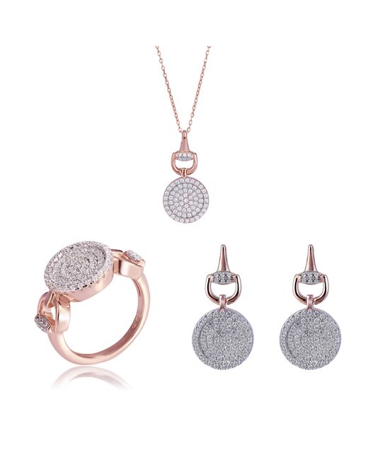 Orphelia Metallic 'Alisia' 925 Sterling Set: Necklace + Earrings + Ring