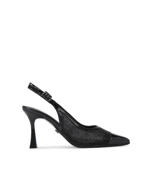 Carvela Kurt Geiger Black Heels Fabric Midnight Sling