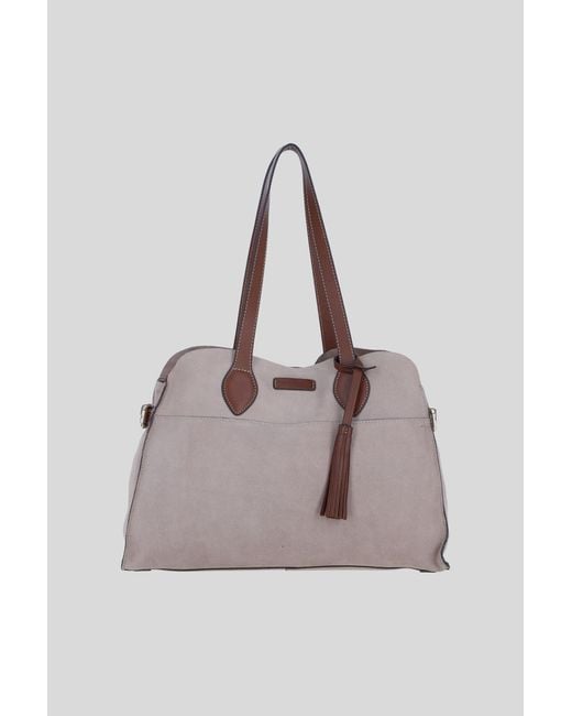 Brampton London Pink Real Suede Leather Shoulder Bag With Tassel Charm