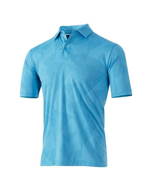 Island Green Blue Island Jacquard Uv Protection Golf Polo Shirt for men