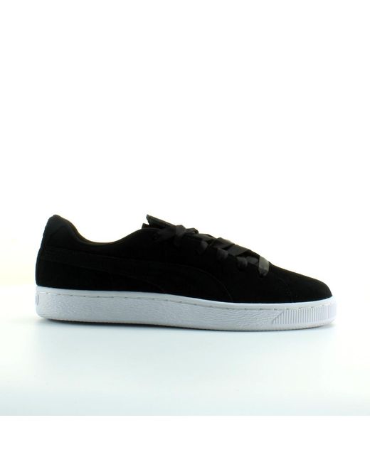 PUMA Black Suede Crush Leather Lace Up Trainers 369251 03