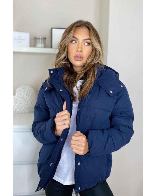 Urban Bliss Blue Veneto Waisted Puffer Jacket