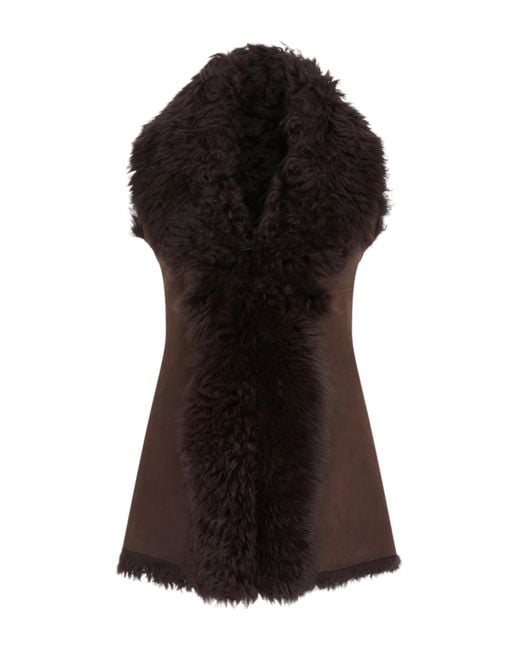 Infinity Leather Black Toscana Shearling Nappa Sheepskin Gilet