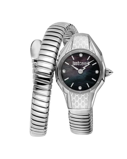 Just Cavalli Gray Snake 316L Stainless Steel Watch