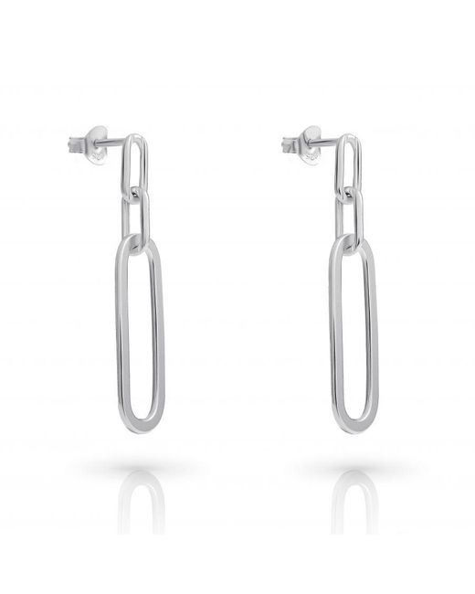 Orphelia White 'Essence' 925 Sterling Drop Earrings