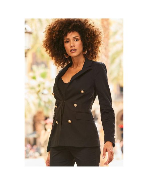 Sosandar Military Blazer Jacket in White Lyst UK