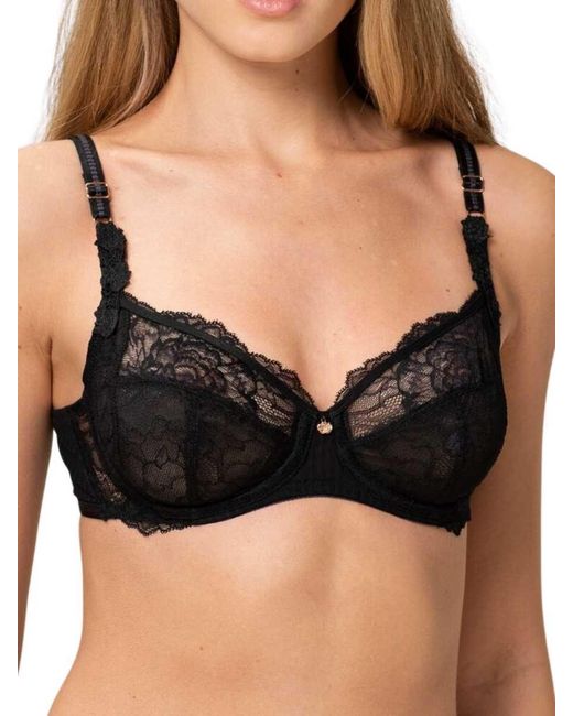 Triumph Black Peony Florale Padded Bra Polyamide