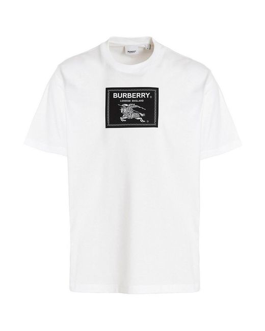 Burberry White Box Logo T-Shirt Material_Cotton for men