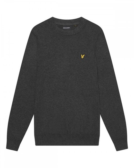 Lyle & Scott Gray Cotton Merino Crew Neck Jumper for men