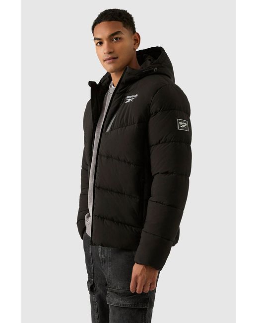 Reebok Black Stretch Puffer Jacket for men