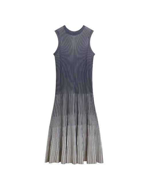 Ted Baker Gray Dilyaa Textured Stripe Knitted Dress