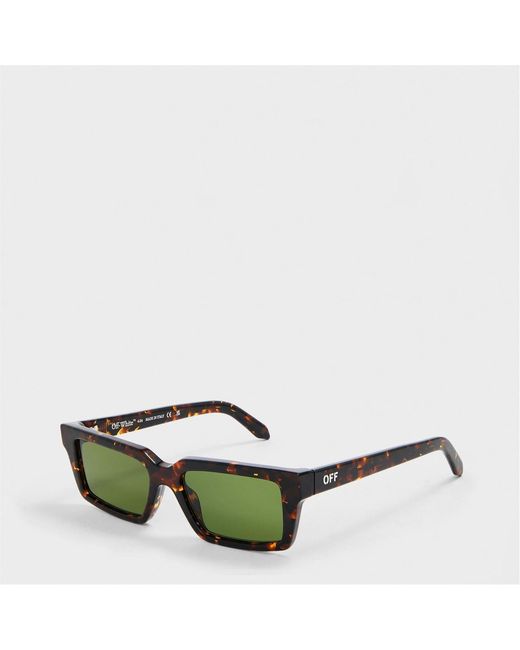 Off-White c/o Virgil Abloh Green Accessories Off Warren Rectangle Full Rim Sunglasses for men