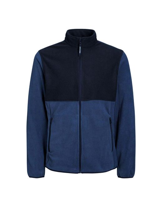 Jack & Jones Blue Fleece Jacket Long Sleeve for men