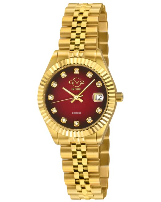 Gv2 Orange Swiss Quartz Diamond Naples Dial Watch