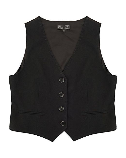 Bella Freud Black C/O Chrissie Pure Wool Cavalry Twill Waistcoat