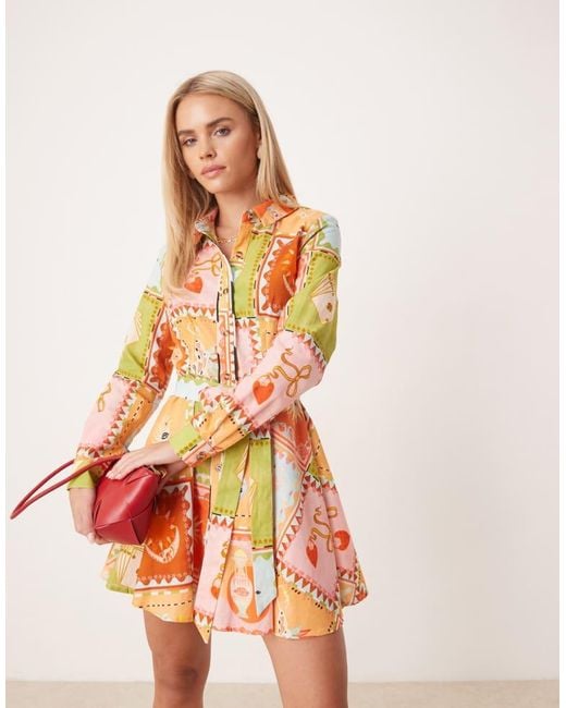 Never Fully Dressed Orange Petite Mini Shirt Dress