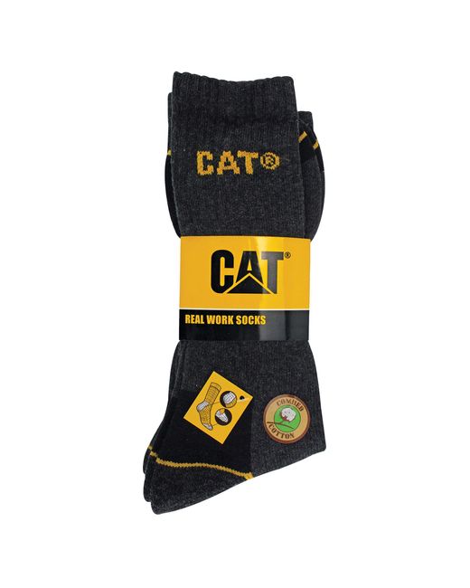 Caterpillar Blue 3 Pack Real Work Socks With Cushioned Heel & Toe for men
