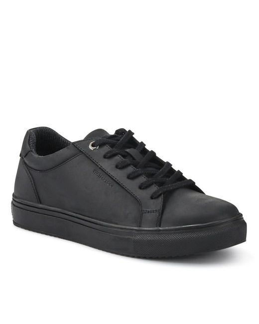 Jones Bootmaker Black Harlow Cushioned Leather Trainers for men