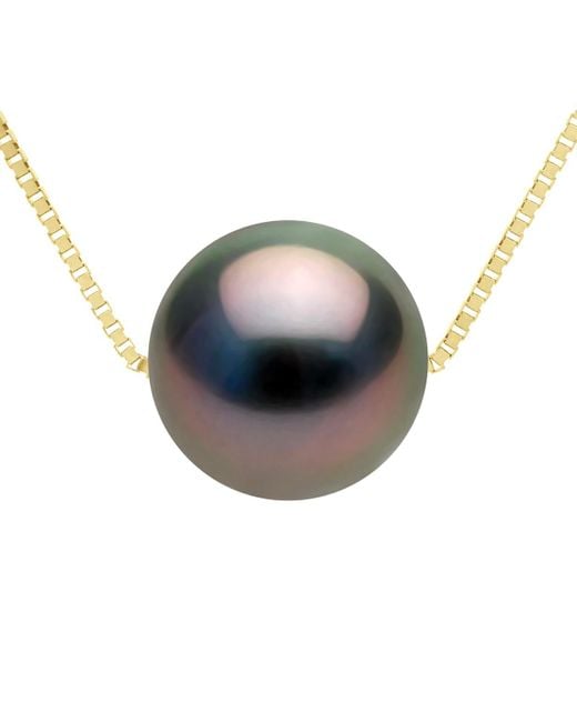 Ateliers Saint Germain Blue Necklace Real Cultured Tahiti Pearl Passing Through Round 10-11 Mm