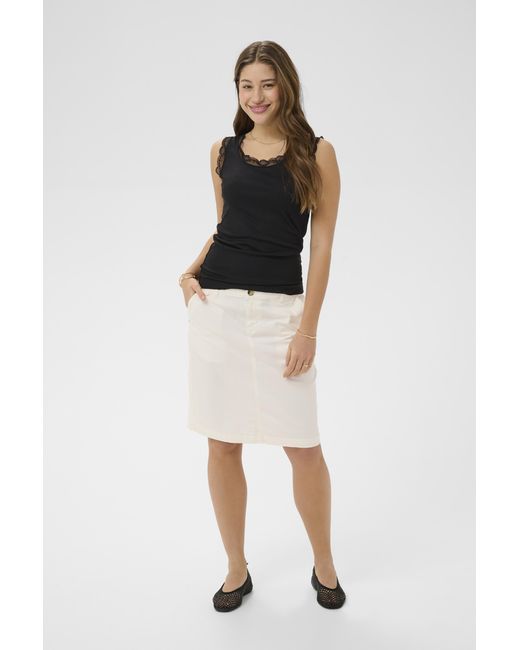 Cream Rok Crberta Rok Regular Fit in het White