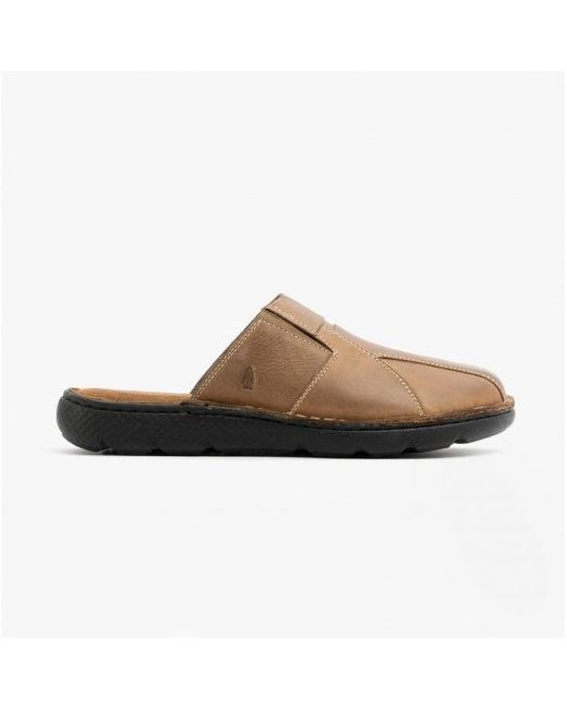 Hush Puppies Brown Carson Leather Mule Slippers for men