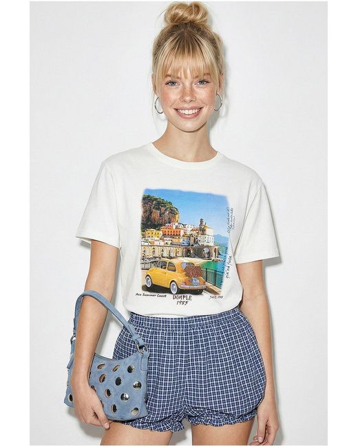 Bianco Lucci White Printed Crew Neck T-Shirt