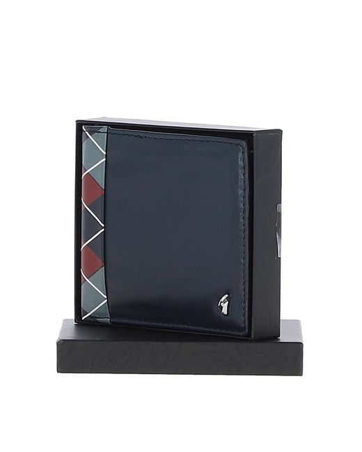 Gabicci Blue Real Leather 4 Card Bilfold Wallet for men