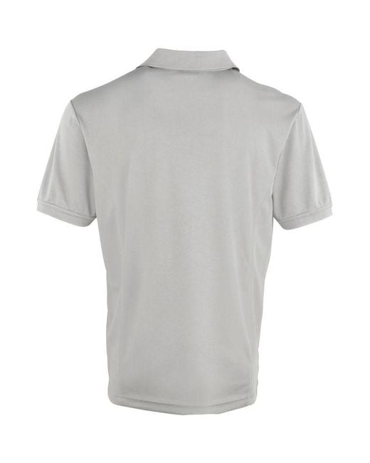 PREMIER Gray Coolchecker Pique Short Sleeve Polo T-Shirt for men