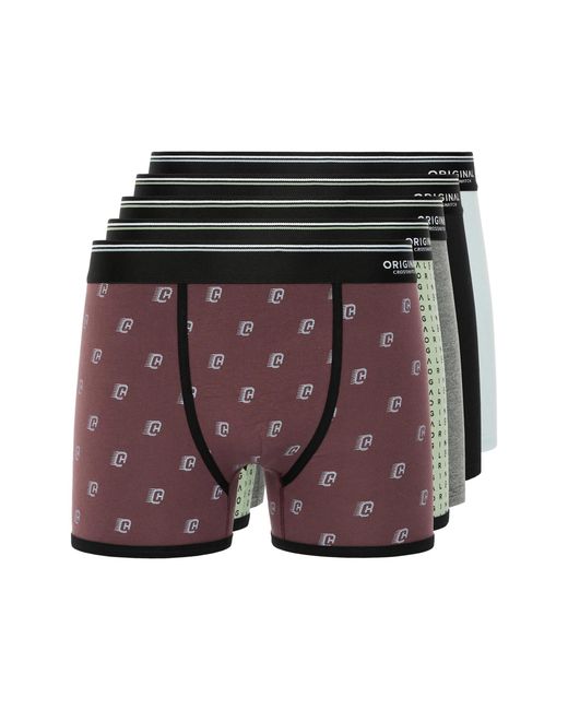 Crosshatch Purple Motifix Boxer Shorts (Pack Of 5) (Multicoloured) for men