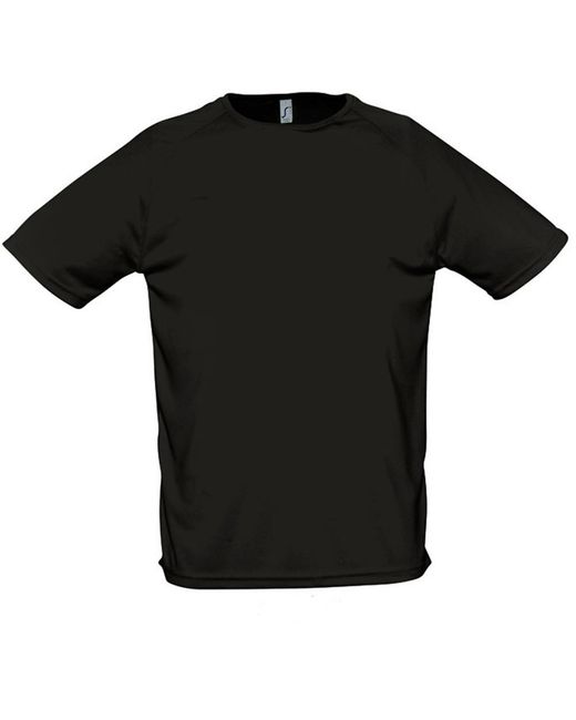 Sol's Black Sporty Short Sleeve Performance T-Shirt for men