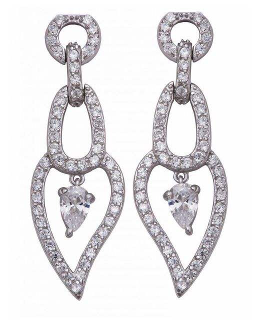 Orphelia Metallic 925 Sterling Drop Earrings