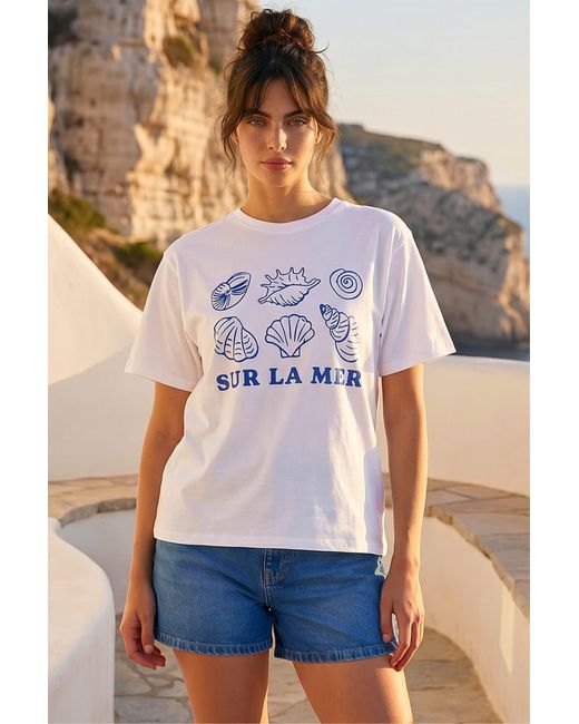 D.u.s.k Blue Shell Print Stretch T-Shirt