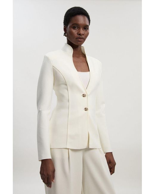 Karen Millen Natural Figure Form Bandage Knit Jacket