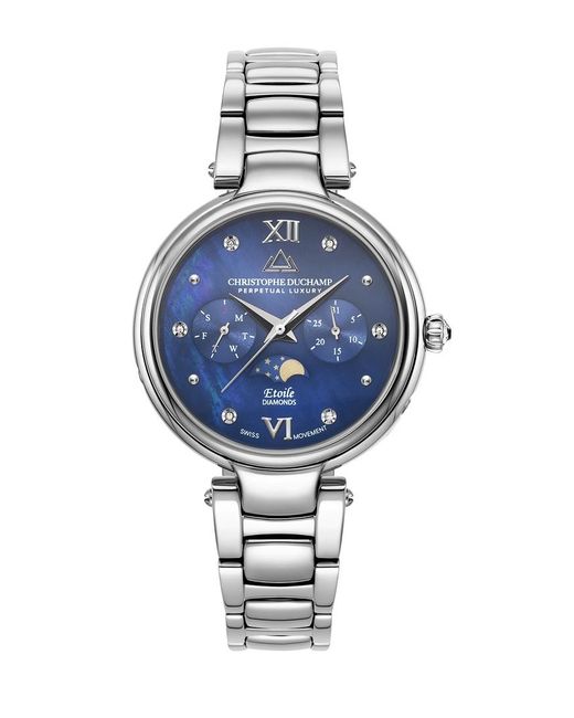Christophe Duchamp Blue Mother Of Pearl Etoile Watch 36Mm