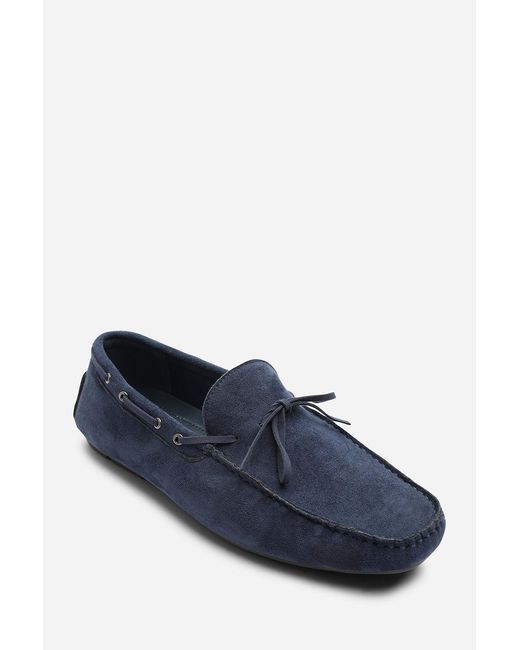 Where's That From Blue Carter Suede Slip On Lace Detail Loafer