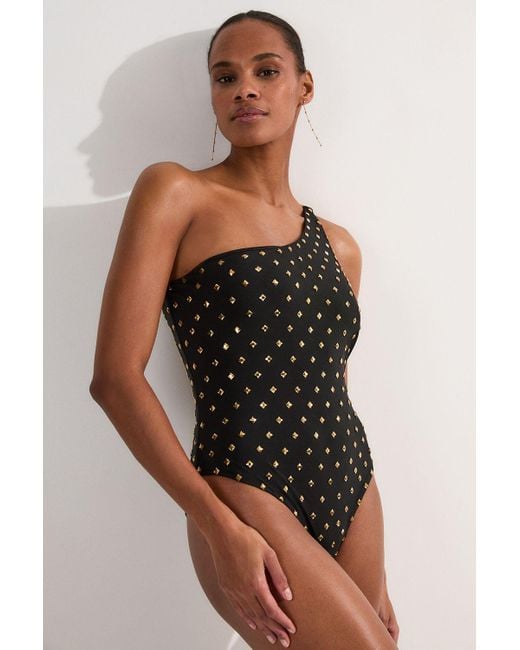 Karen Millen Black Stud Swimsuit