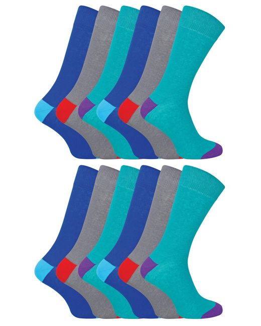 Sock Snob Blue 12 Pair Multipack Cotton Socks for men