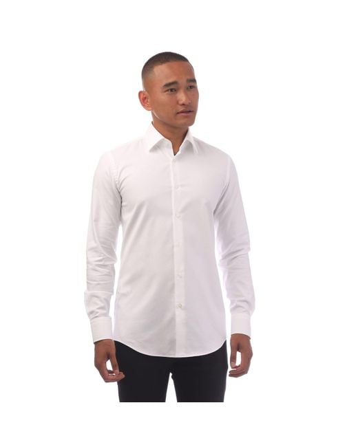 Boss Men's H-hank Kent Shirt In White voor heren