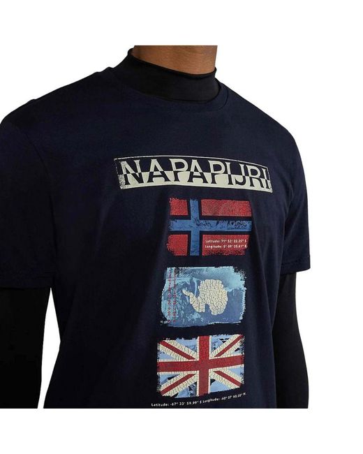 Napapijri S-gorfou T-shirt in het Blue voor heren