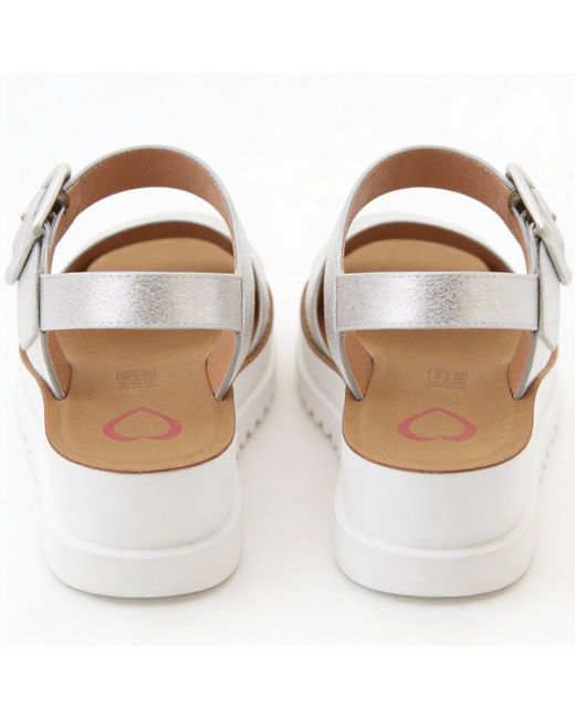 Heavenly Feet White Pistachio Ankle Strap Sandals