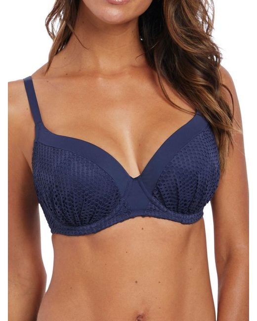 Fantasie Blue Marseille Moulded Gathered Bikini Top