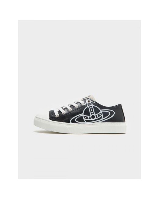 Vivienne Westwood White Womenss Leather Plimsole Low Top Trainers