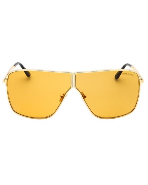 Tom Ford Yellow Huxley Shiny Deep Sunglasses Metal