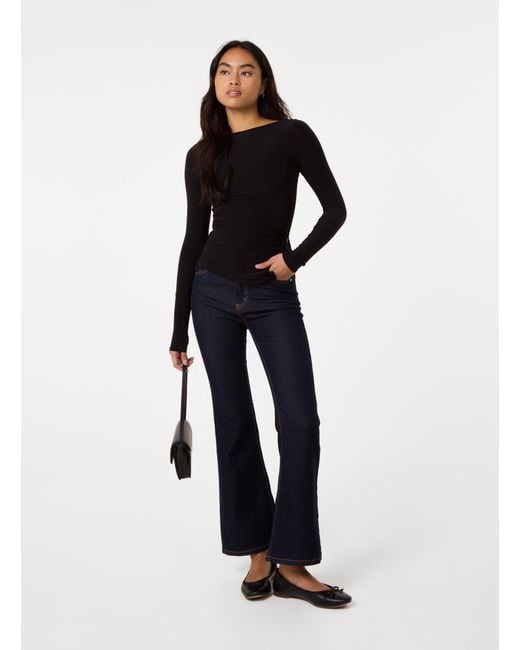 Pink Vanilla Black Long Sleeve Asymmetric Top