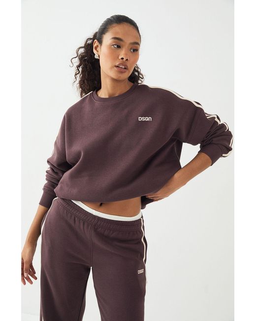 DSGN Studio Purple Side Stripe Oversized Sweatshirt